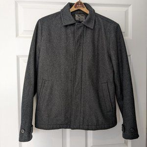 J. Crew Charcoal Wool Blend Lined Full Zip Preppy Stadium Bomber Jacket Women's